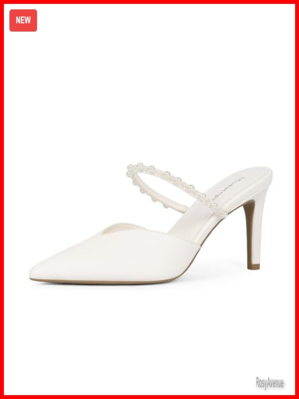 Faux Leather Pointed Toe Stiletto Heel Ankle Strap Mule Pumps